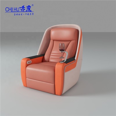 VIP multi-functional led light luxury recliner sofa,video room electric massage smart Cabin Home Theater sofa