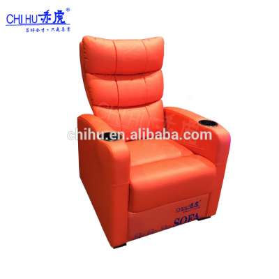 beauty salon motorized leather recliner chair with solid wood frame