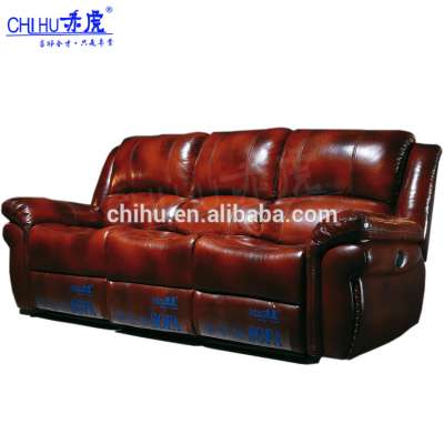 luxury electric leather recliner sofa chair with wooden frame