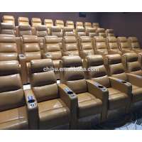 Electric controlled reclining leather cinema sofa chair(CH-666)