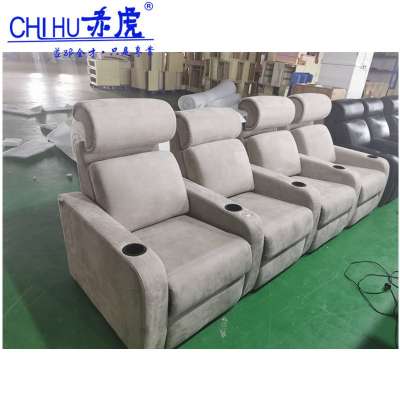 Foshan factory wholesale fabric power recliner home theater sofa, fabric home theater seats with power headrest